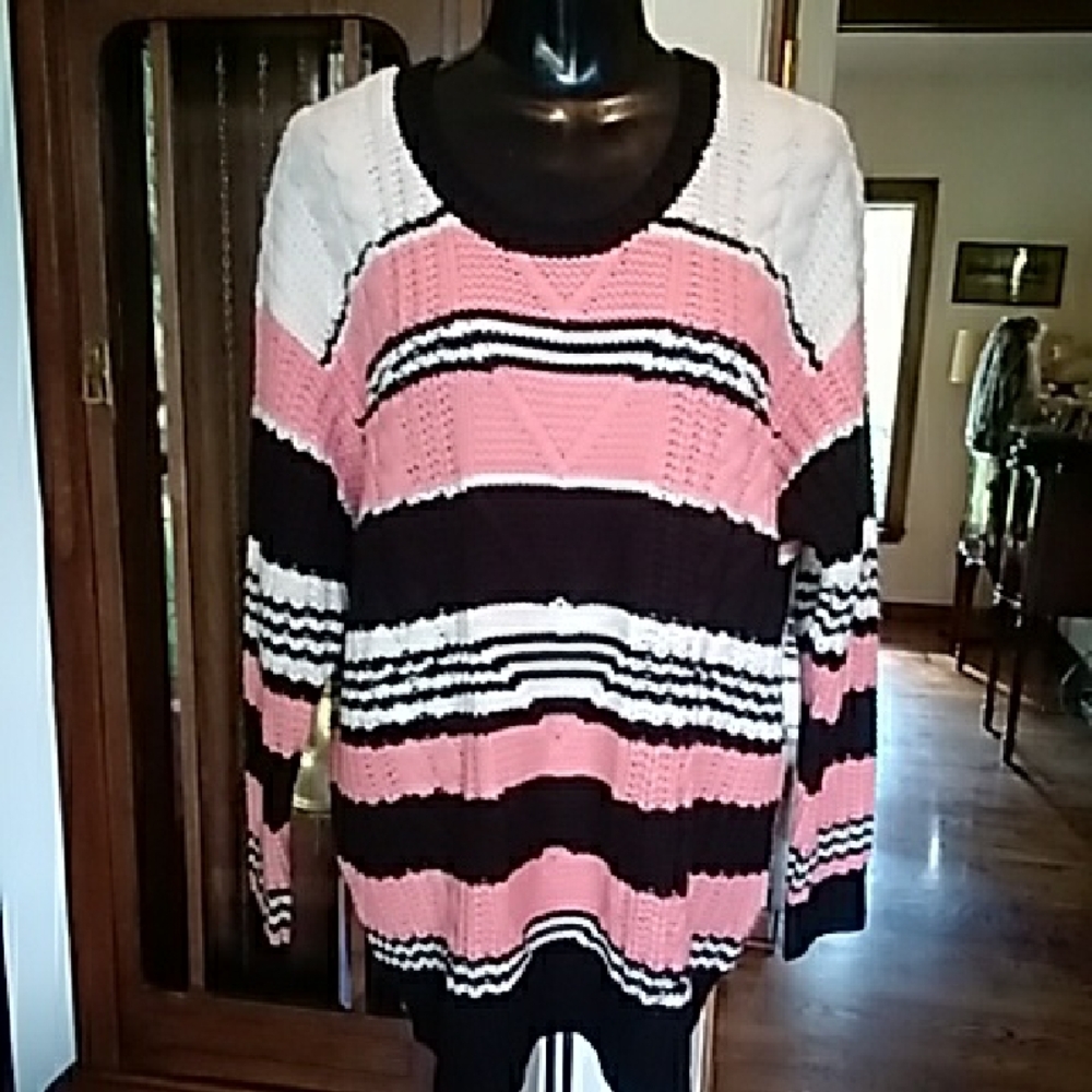 Torrid Striped Chunky Knit Sweater 0